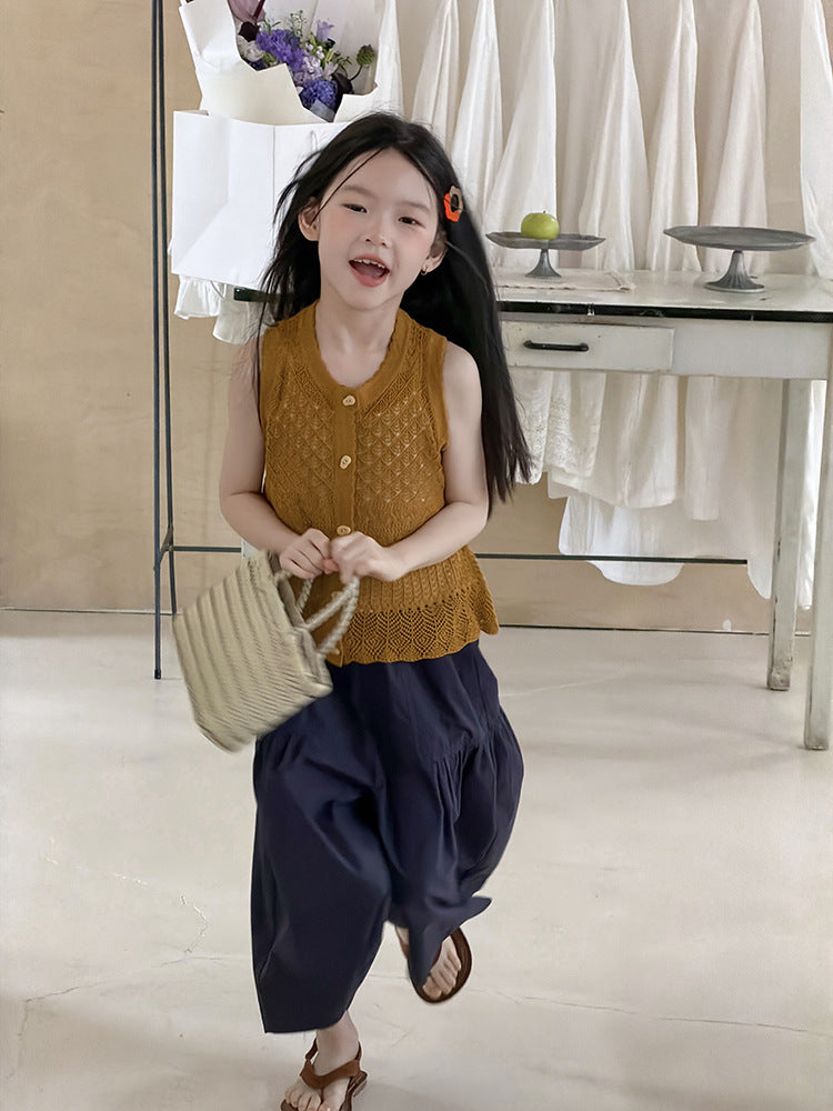 【100-170cm】4色-韓系鏤空針織背心