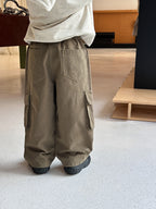 【100-170cm】水洗全棉帥氣口袋工裝褲