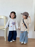 【80-150cm】可愛動物寬鬆純棉T恤