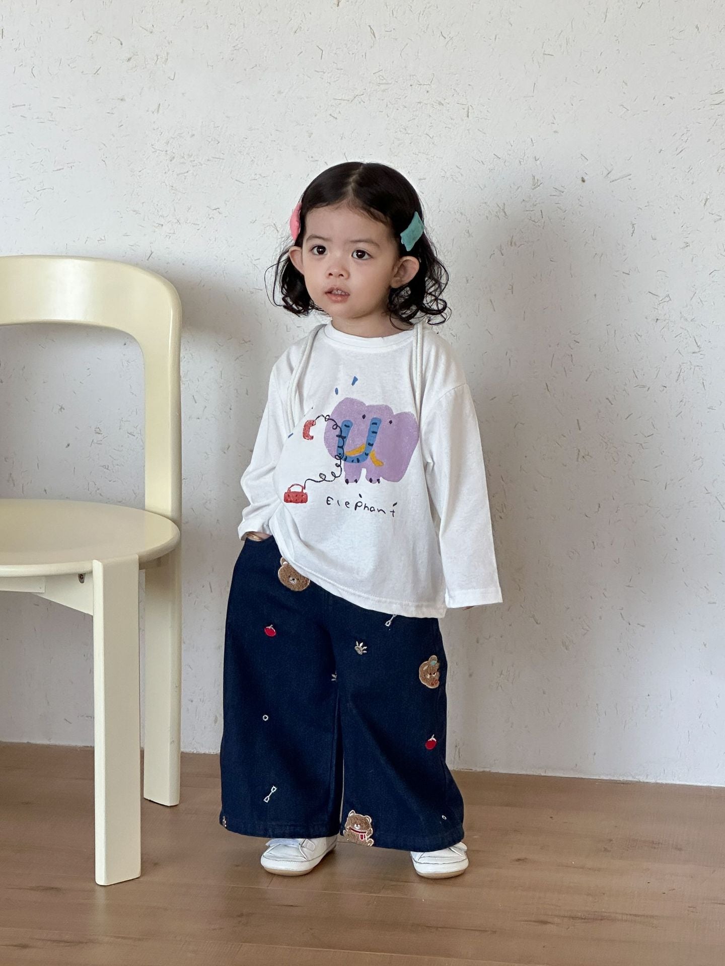 【80-150cm】可愛動物寬鬆純棉T恤