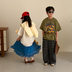 【100-160cm】字母圓領休閒寬鬆短袖