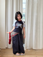 【120-160cm】插肩彈性印花T