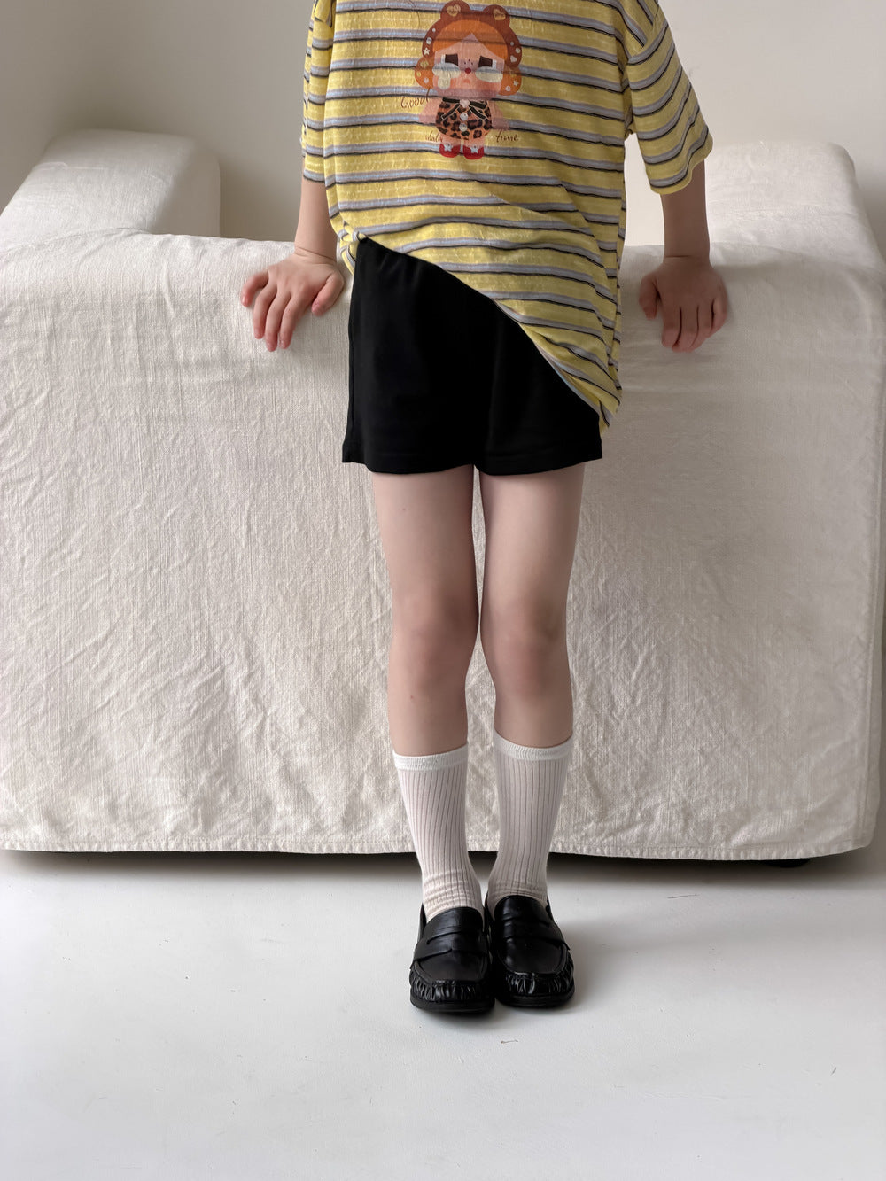 【100-160cm】高腰修身辣妹短褲