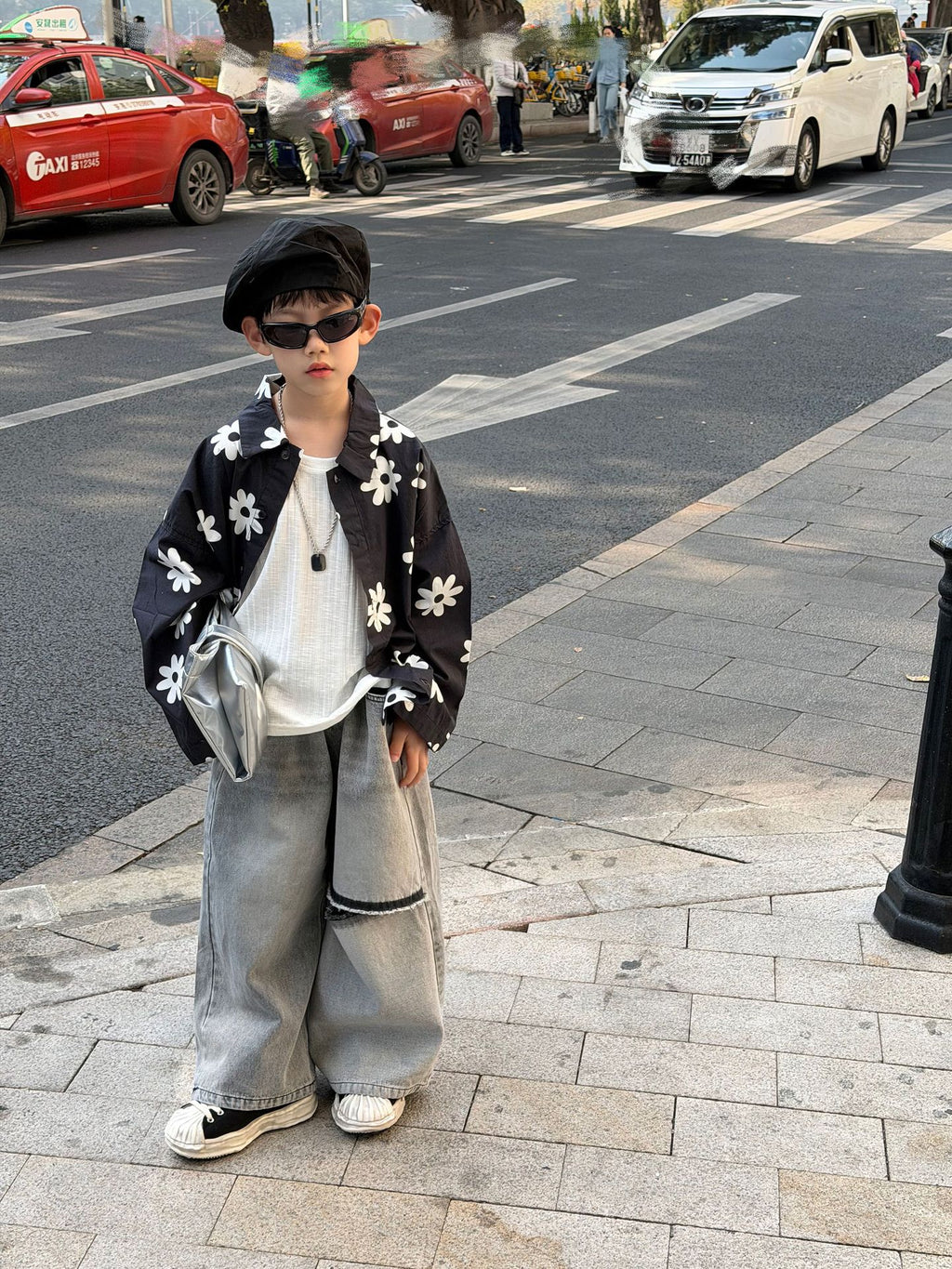 【90-160cm】美式復古GD同款花朵襯衫