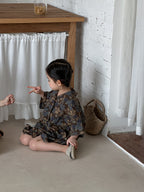 【80-140cm】森系花花襯衫套裝