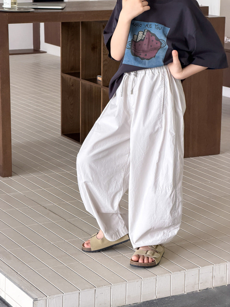 【100-170cm】親膚全棉彎刀休閒褲
