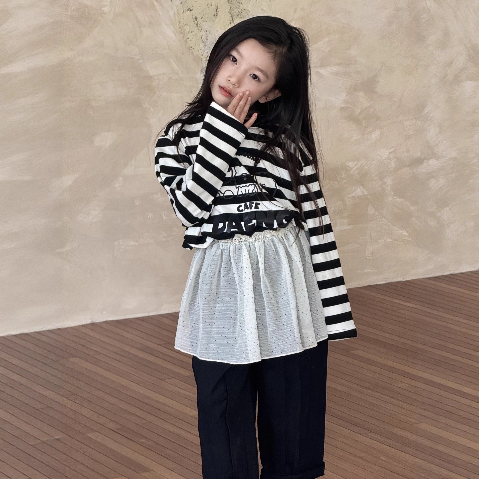 【現貨 150cm】條紋百搭圓領上衣