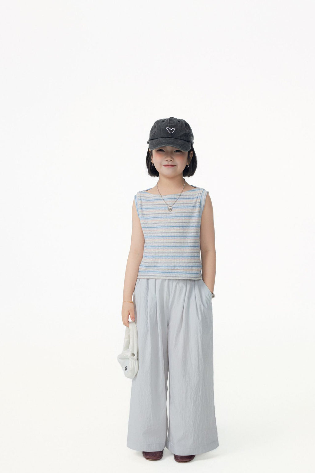 【90-150cm / M.L】【親子裝】日系一字領條紋背心