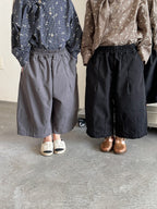【80-140cm】簡約棉布寬鬆八分直筒褲