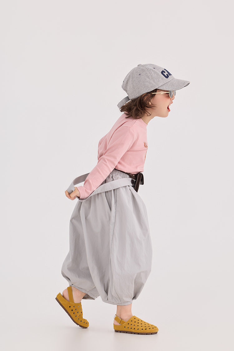 【90-150cm】吊帶燈籠九分褲