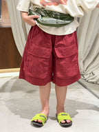 【90-150cm】韓版工裝大口袋休閒五分褲