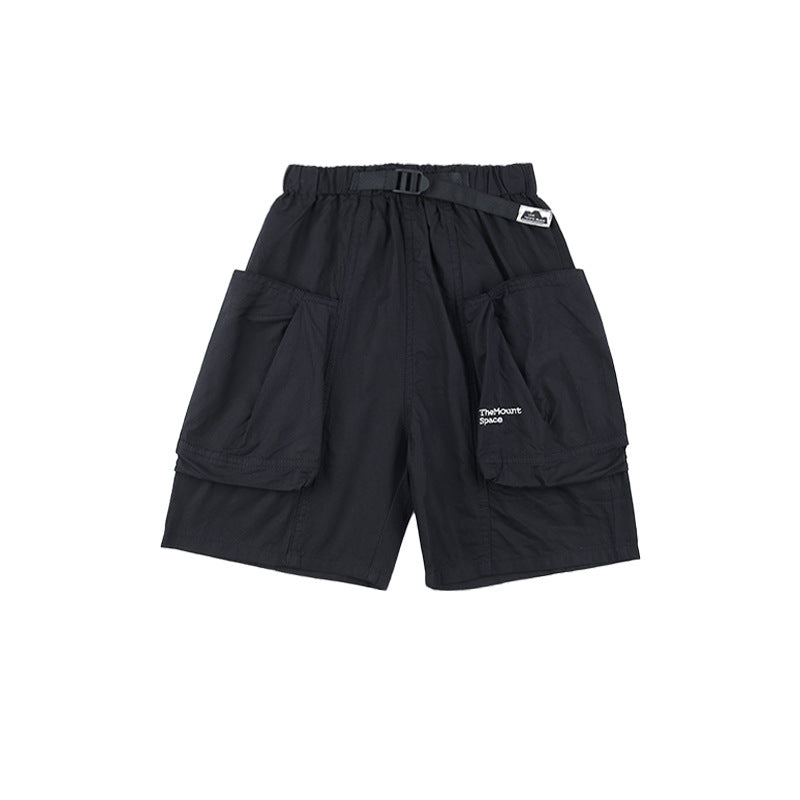 【110-170cm】戶外輕薄透氣水洗棉工裝短褲