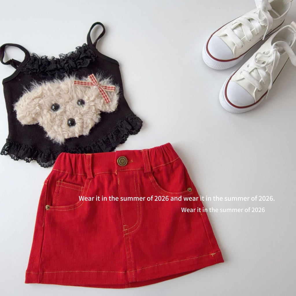 【90-150cm】明線A字短裙(帶安全褲)