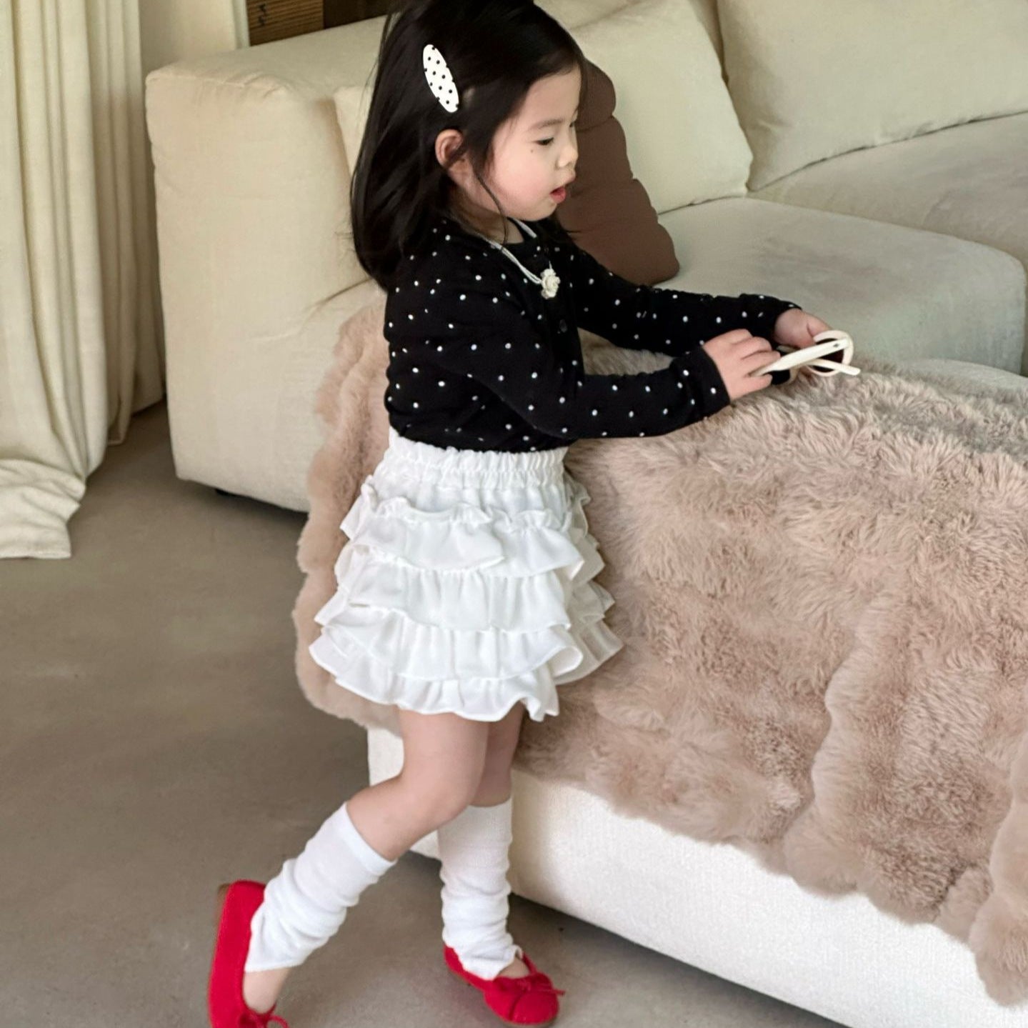 【90-140cm】波點針織外套 | 蛋糕裙