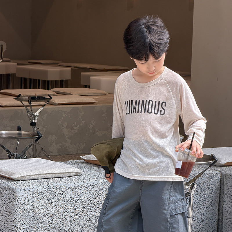 【100-170cm】涼感字母防曬上衣