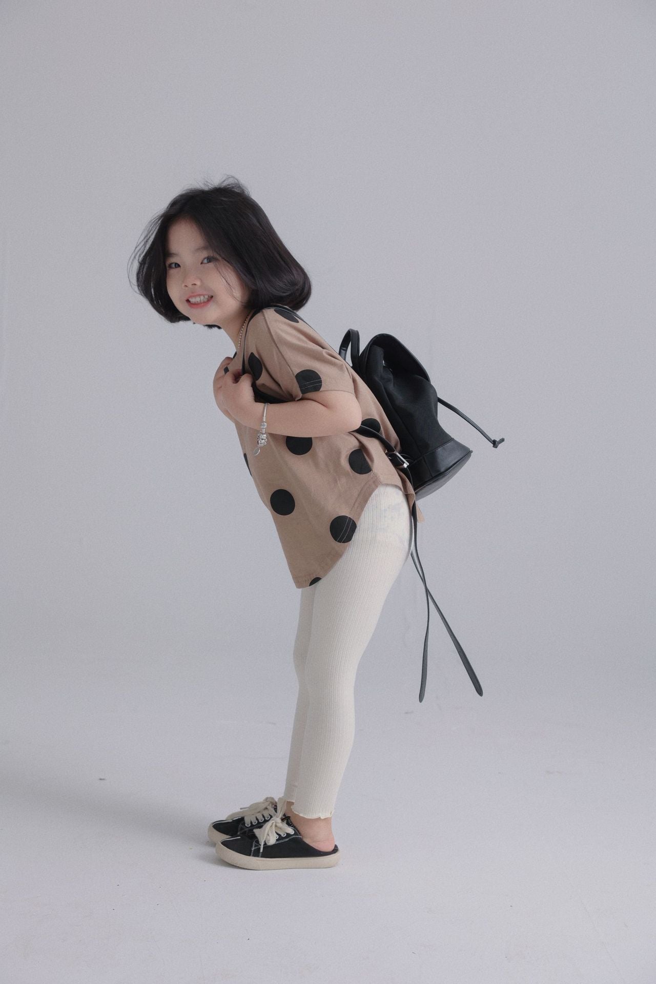 【90-150cm / F】【親子裝】日系薄款彈性坑條密邊打底褲