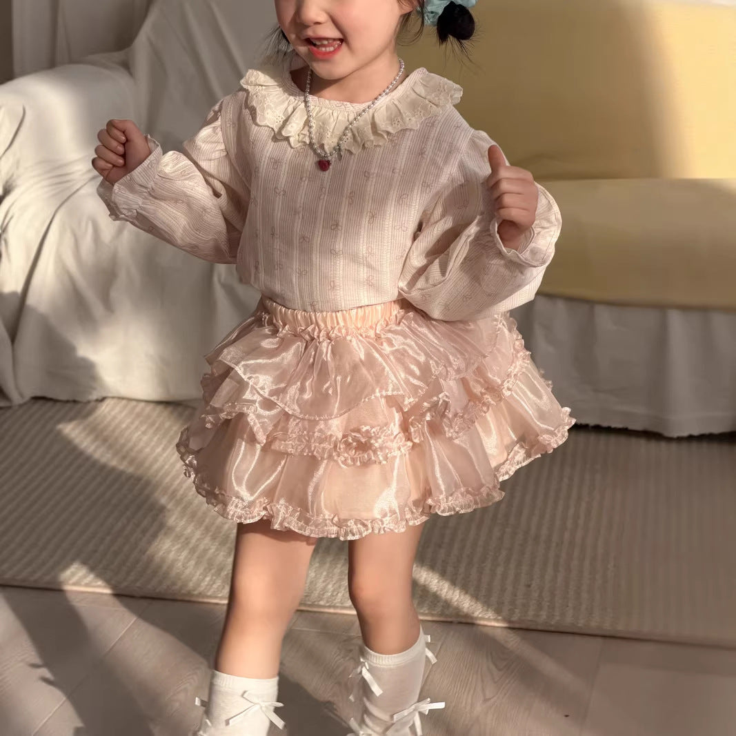 【90-140cm】蝴蝶結小清新上衣