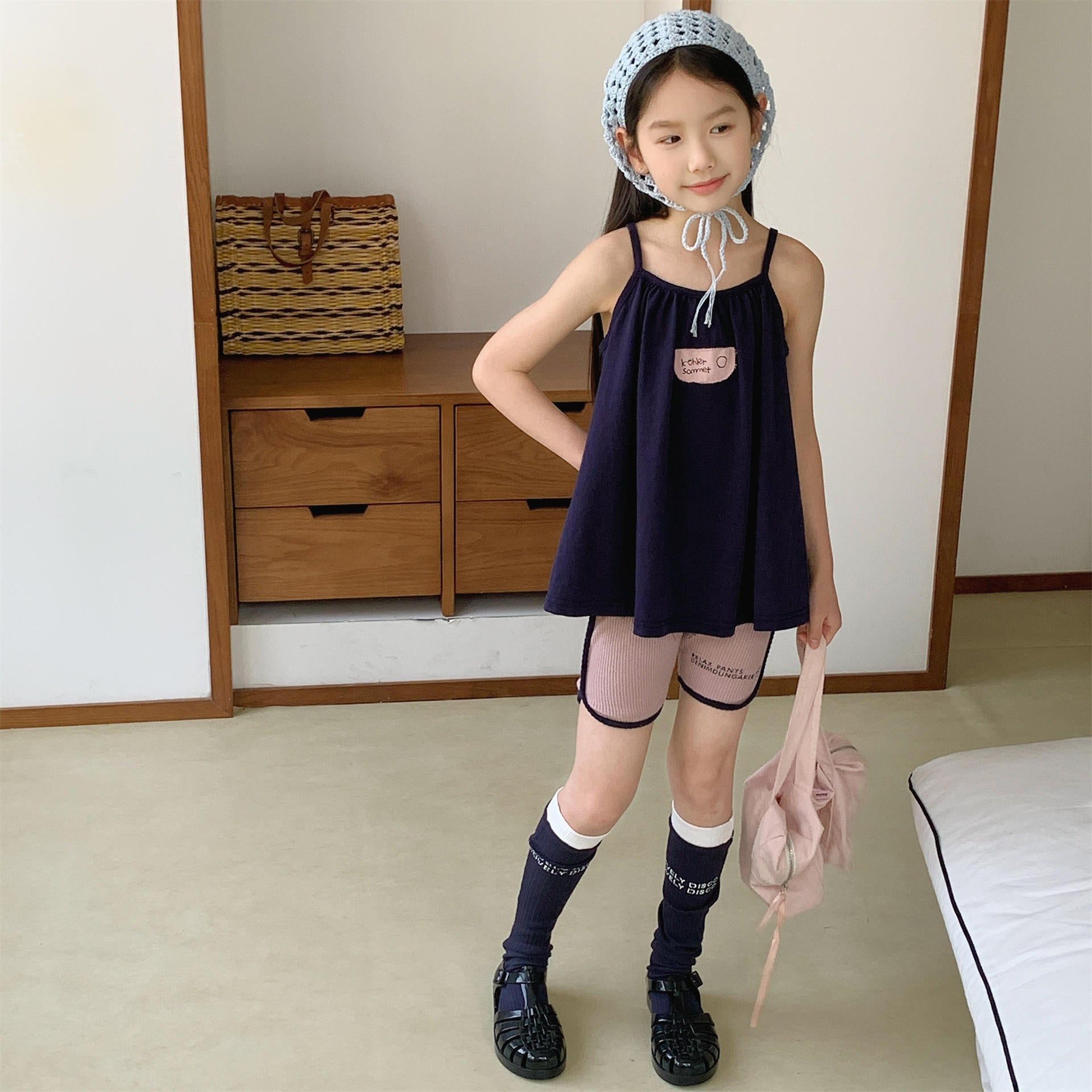【80-130cm】2色-韓版甜妹細肩背心