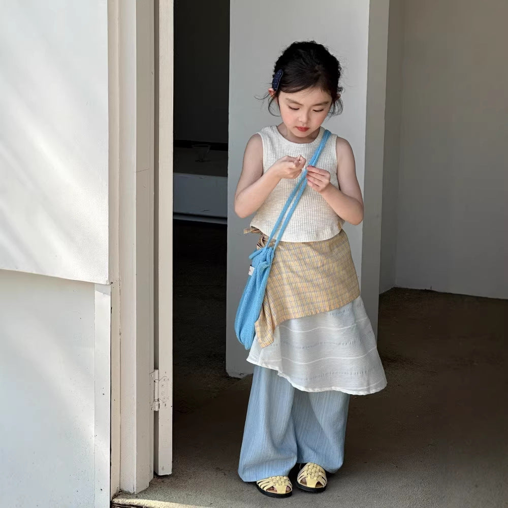 【90-150cm】米色背心 | 屁簾褲