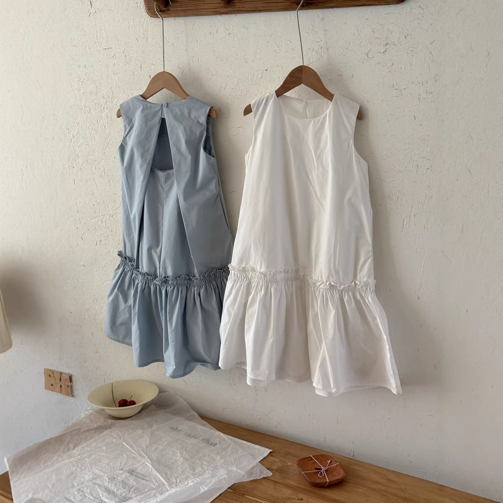 【100-150cm】法式無袖中長氣質洋裝