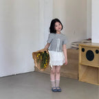 【120-160cm】韓版棉布花邊短裙(帶安全褲)
