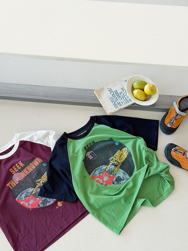 【100-170cm】星空插肩袖T