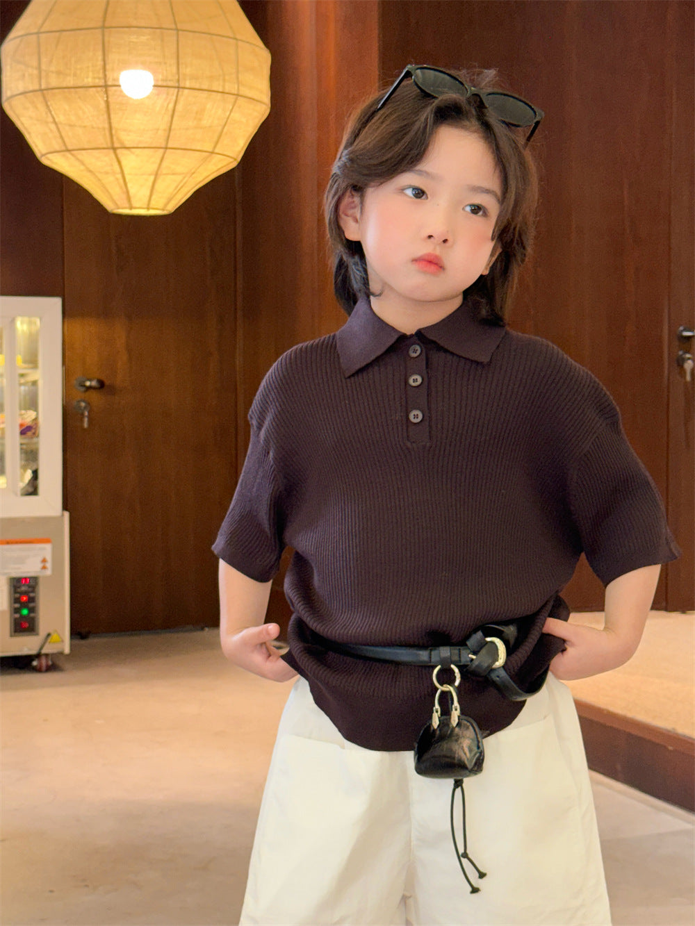 【90-150cm】韓版天絲涼感POLO衫短袖