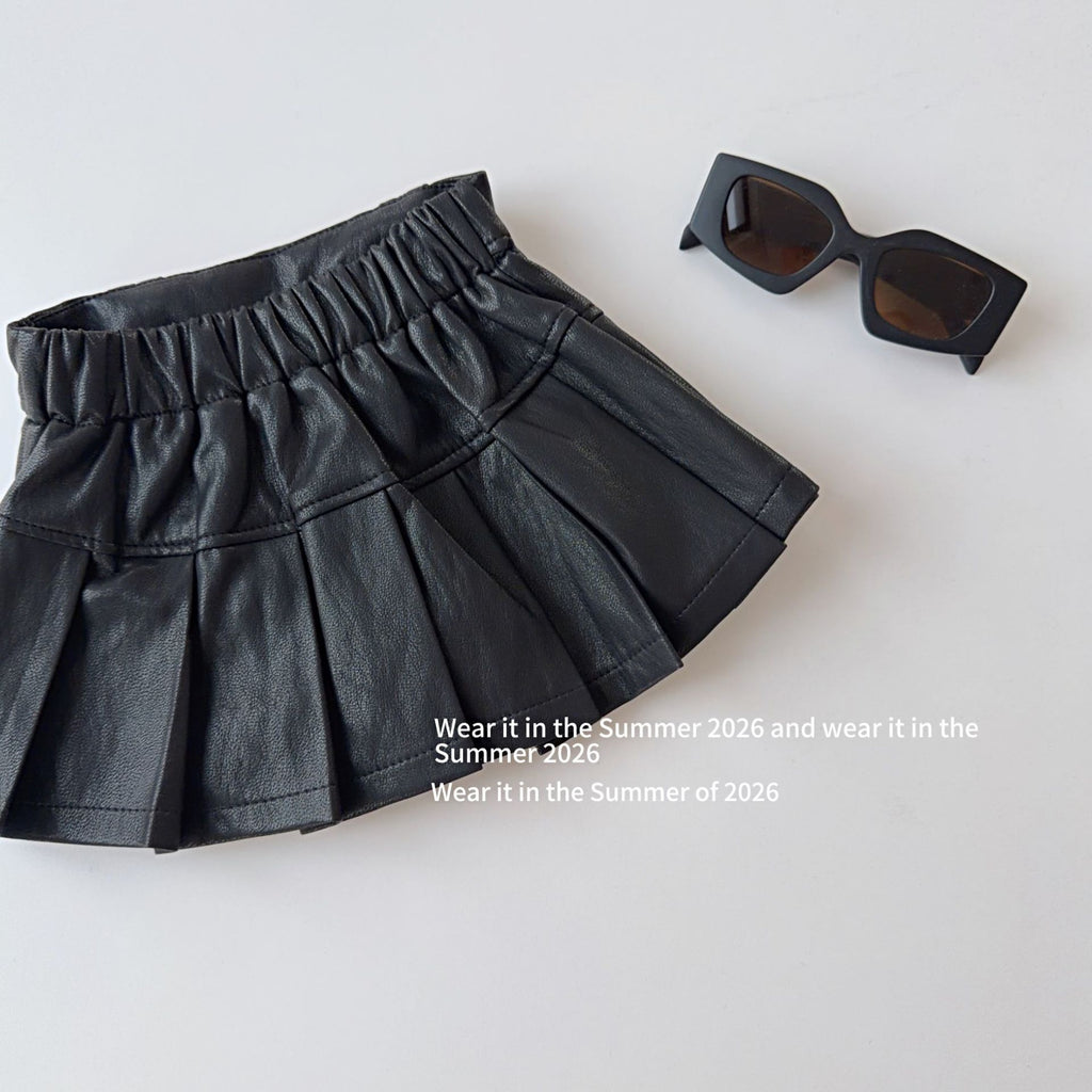 【90-150cm】時尚軟皮褲裙