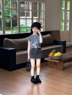 【90-150cm】韓版米妮印花T | 復古辣妹包臀裙