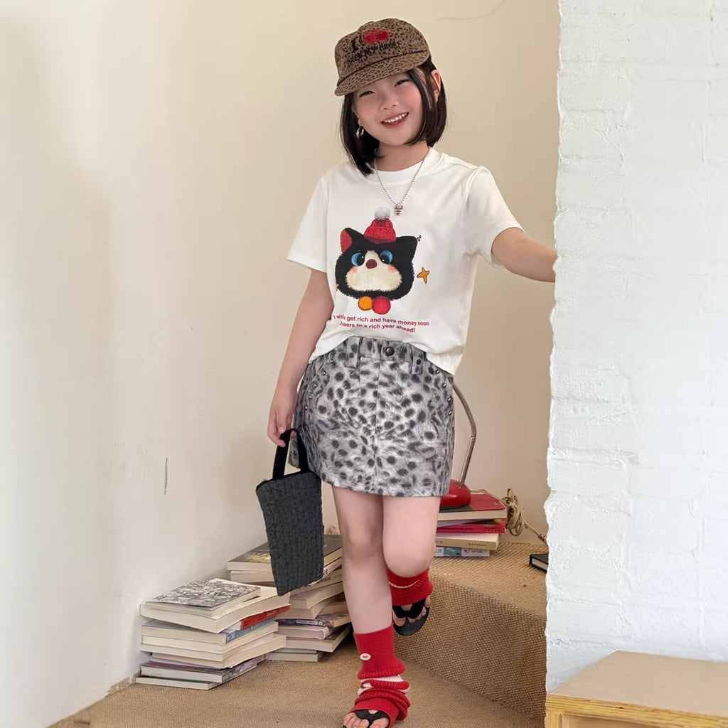【120-160cm】韓版可愛卡通印花T