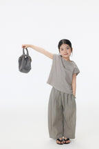 【90-150cm / F】【親子裝】日系條紋落肩短袖