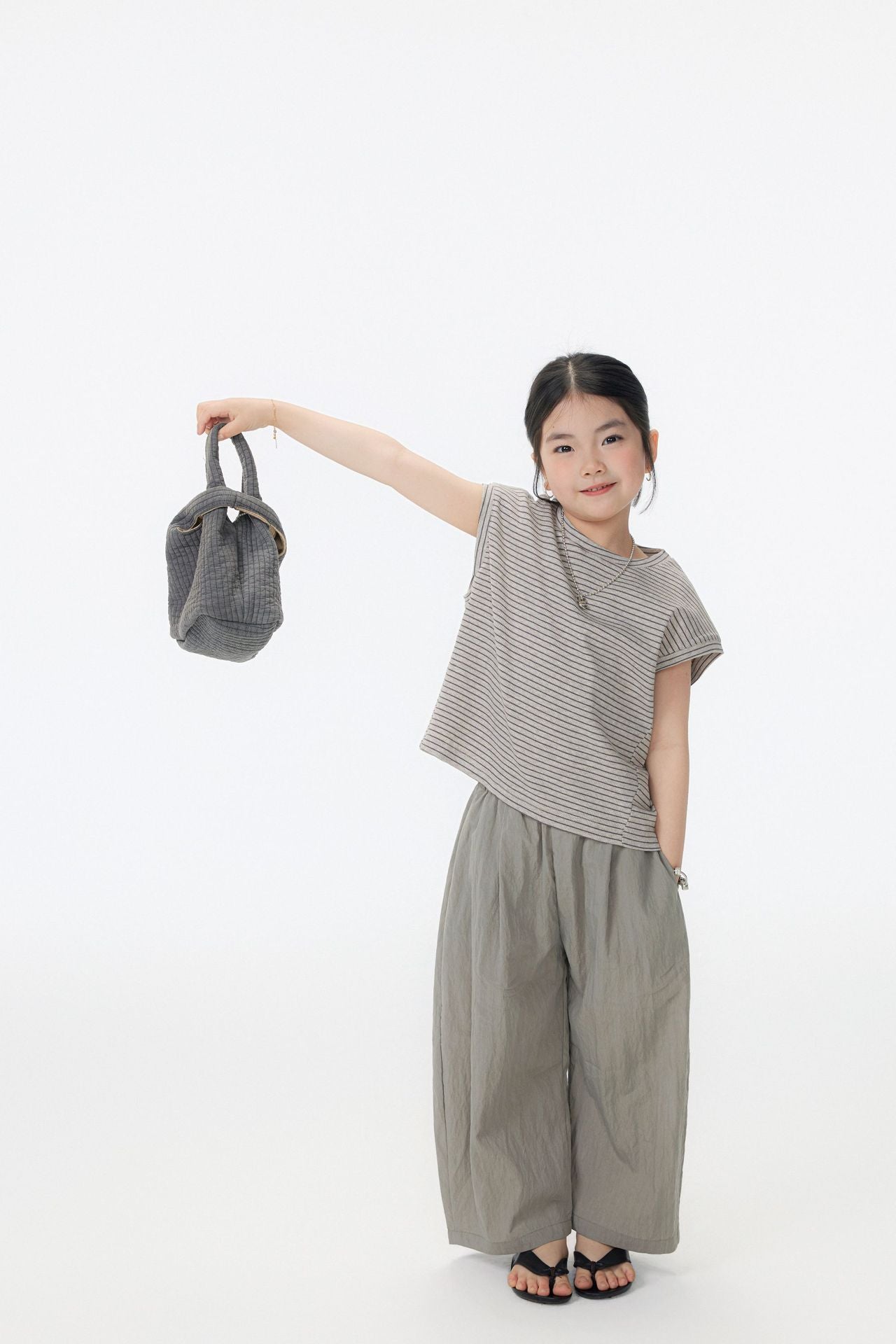 【90-150cm / M.L】【親子裝】日系純色九分蘿蔔休閒褲