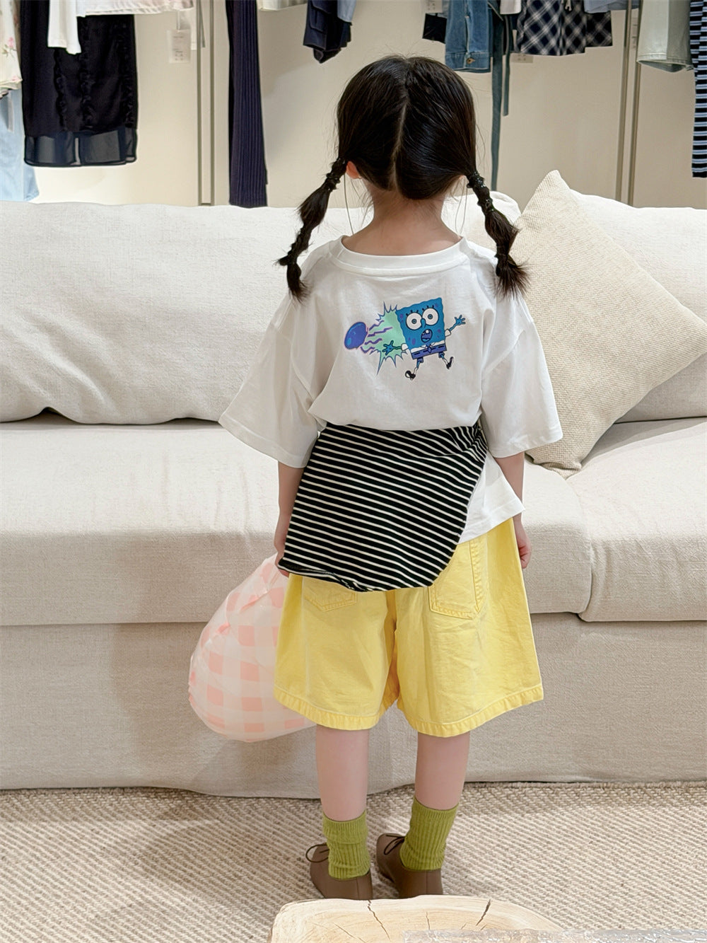 【90-150cm】海綿寶寶印花T