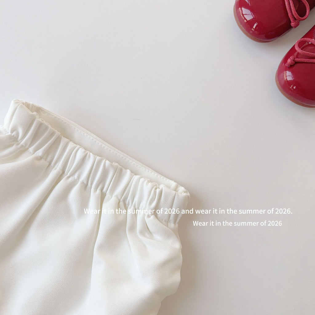 【90-150cm】高腰抓皺百褶裙(帶安全褲)