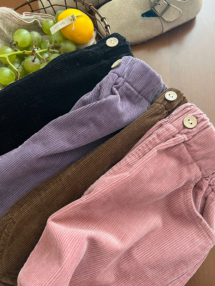 【現貨 90cm】柔軟坑條棉燈芯絨半身裙