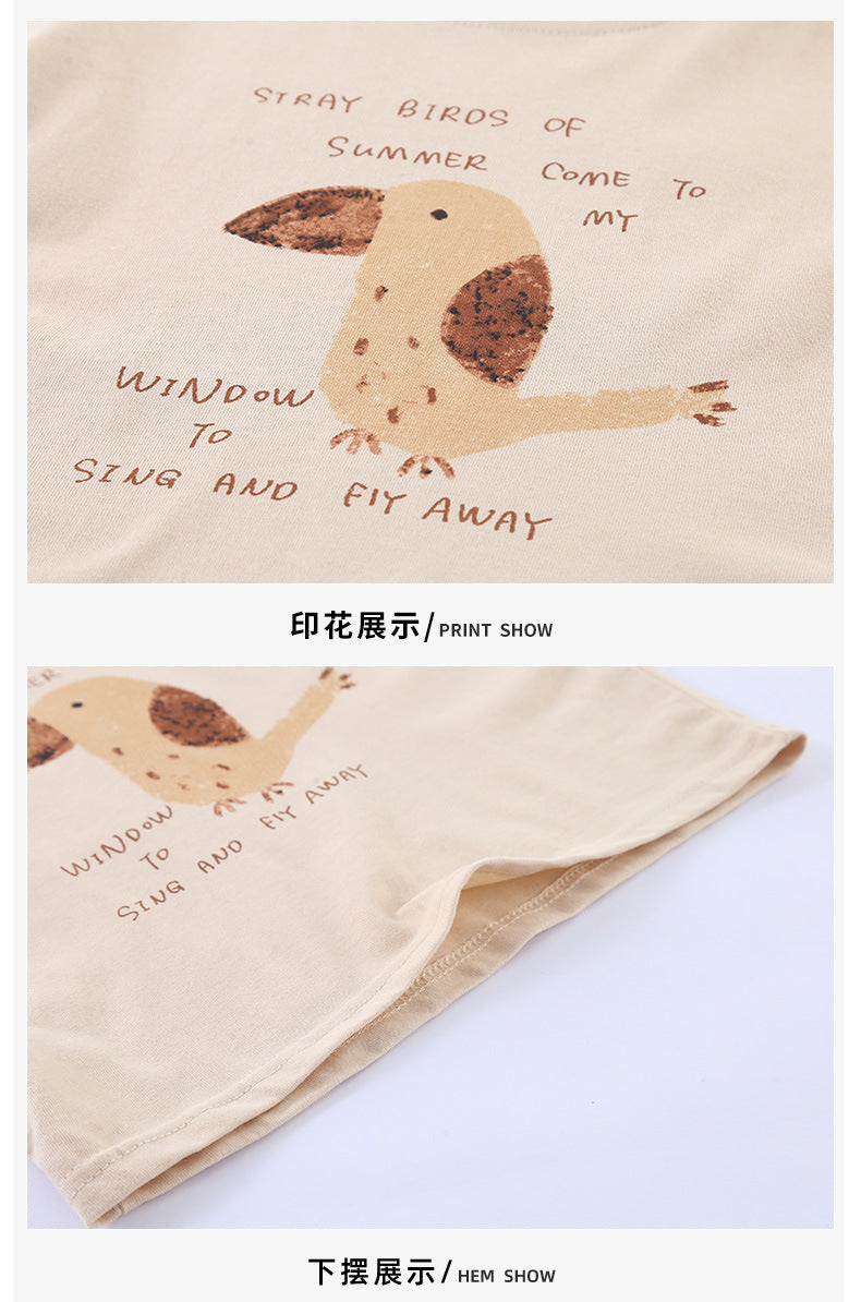 【80-150cm】可愛動物寬鬆純棉T恤