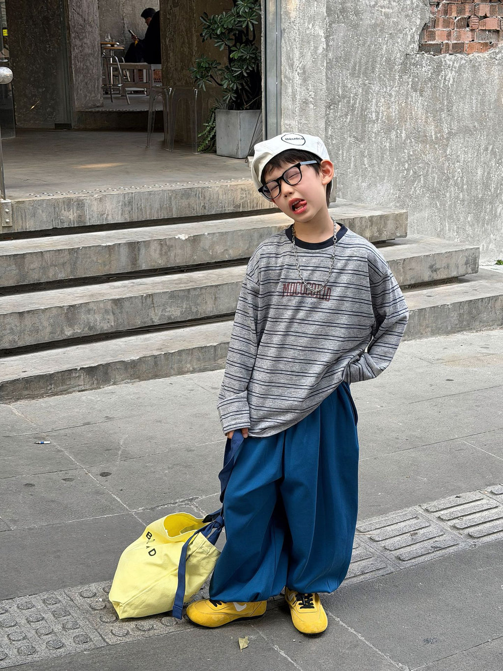 【90-160cm】韓版卡通條紋T