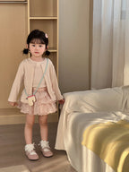 【90-140cm】透氣舒適針織開襟衫背心套裝 | 紗裙