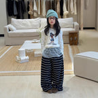 【100-160cm】韓版小狗連帽修身T