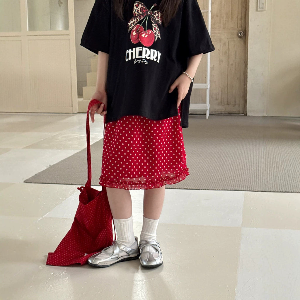 【100-150cm】韓版波點半身裙