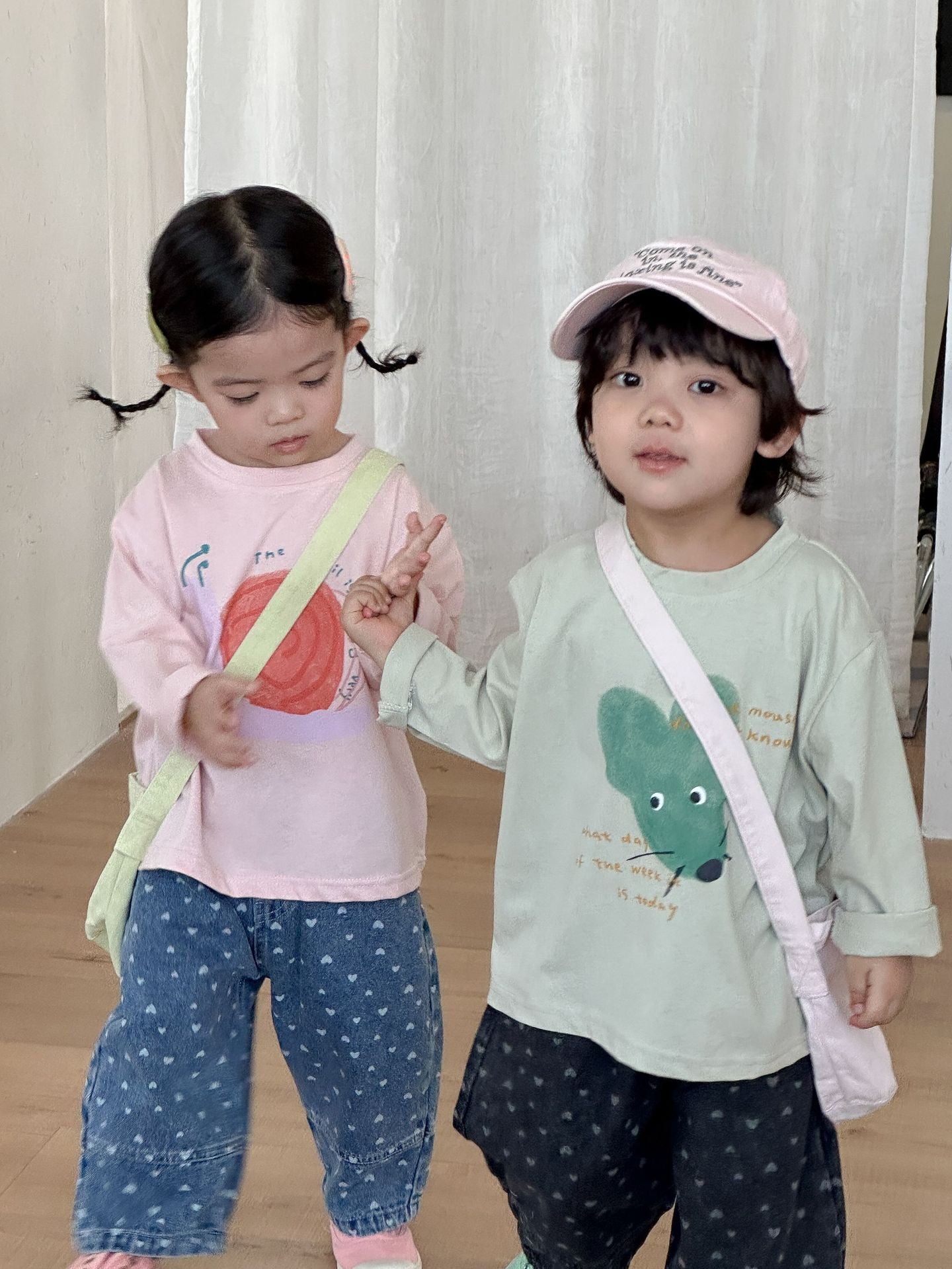 【80-150cm】可愛動物寬鬆純棉T恤