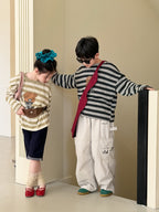 【100-160cm】卡通圓領寬鬆長袖T