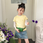 【100-170cm】(6色)後背清新浪漫小花甜妹T