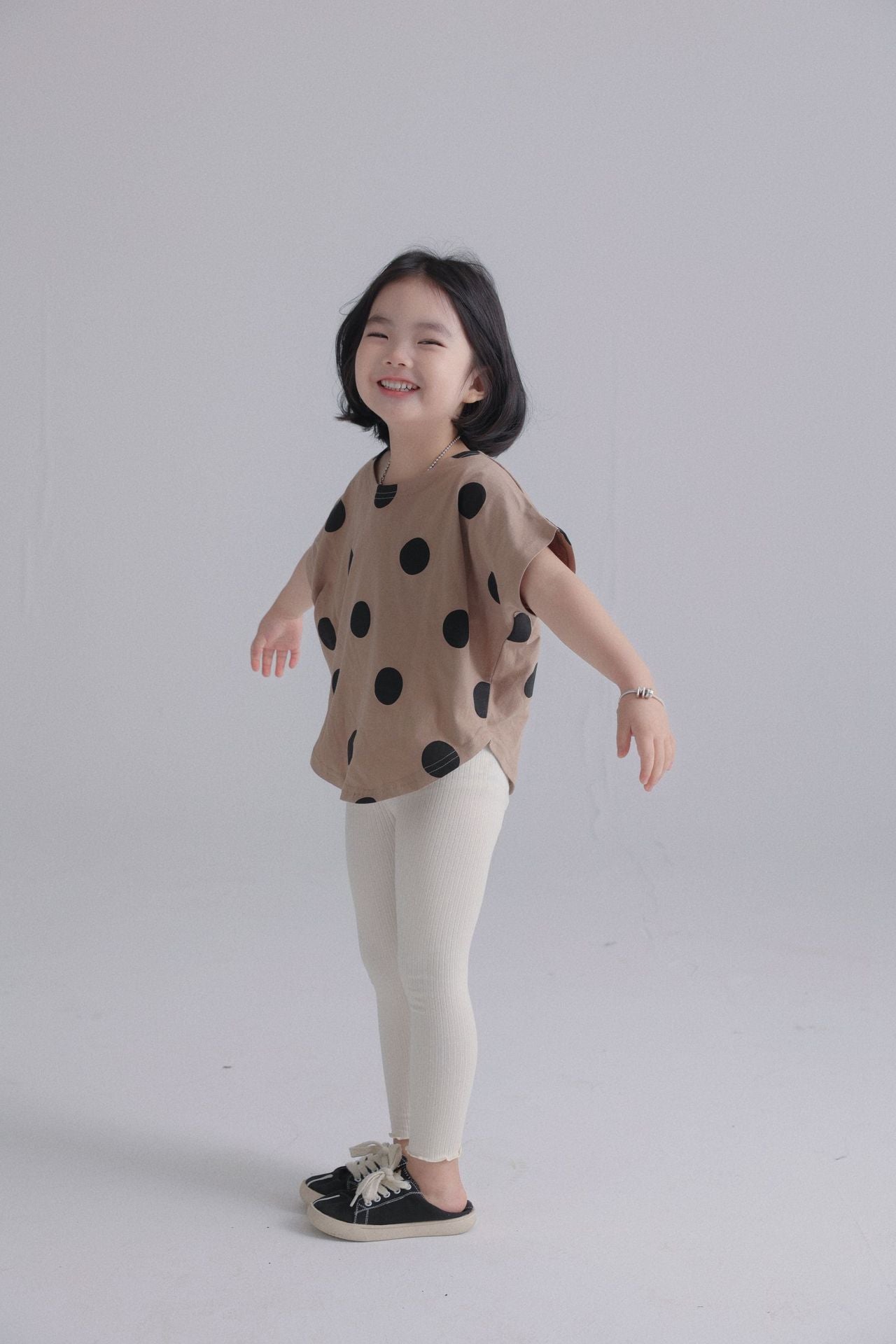 【90-150cm / F】【親子裝】日系薄款彈性坑條密邊打底褲