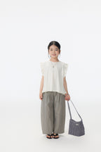 【90-150cm / F】【親子裝】日系竹節坑條小飛袖娃娃衫