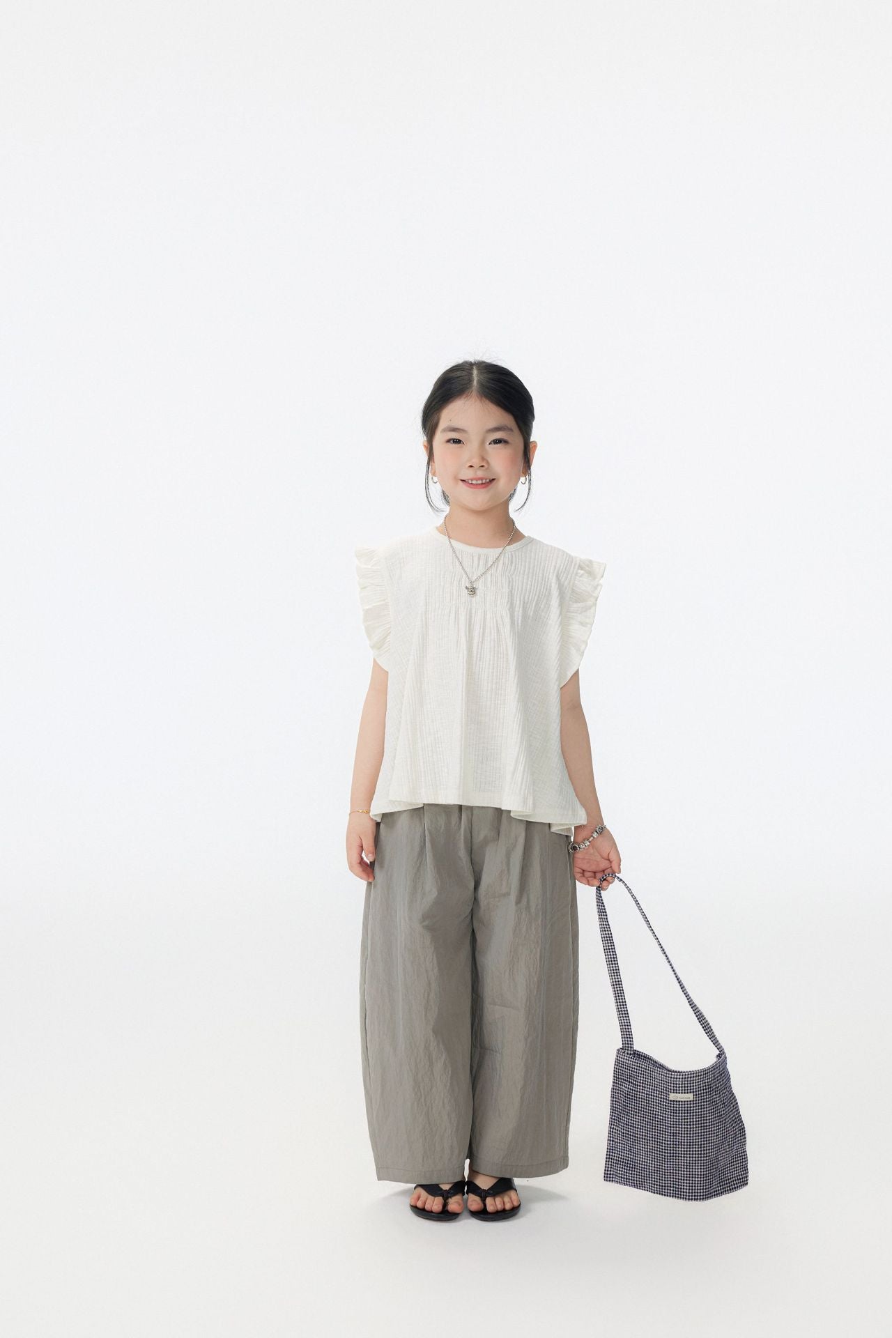 【90-150cm / F】【親子裝】日系竹節坑條小飛袖娃娃衫