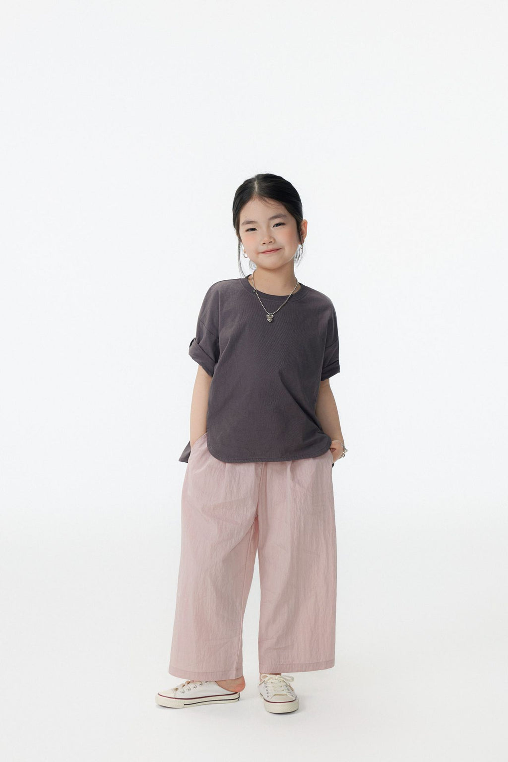 【90-150cm / M.L】【親子裝】日系純色九分蘿蔔休閒褲