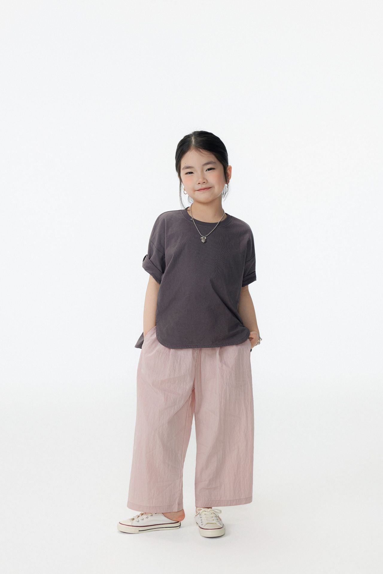 【90-150cm / M.L】【親子裝】日系純色九分蘿蔔休閒褲