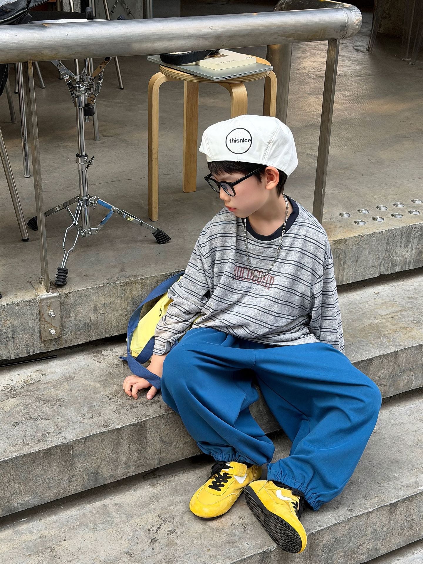 【90-160cm】韓版卡通條紋T