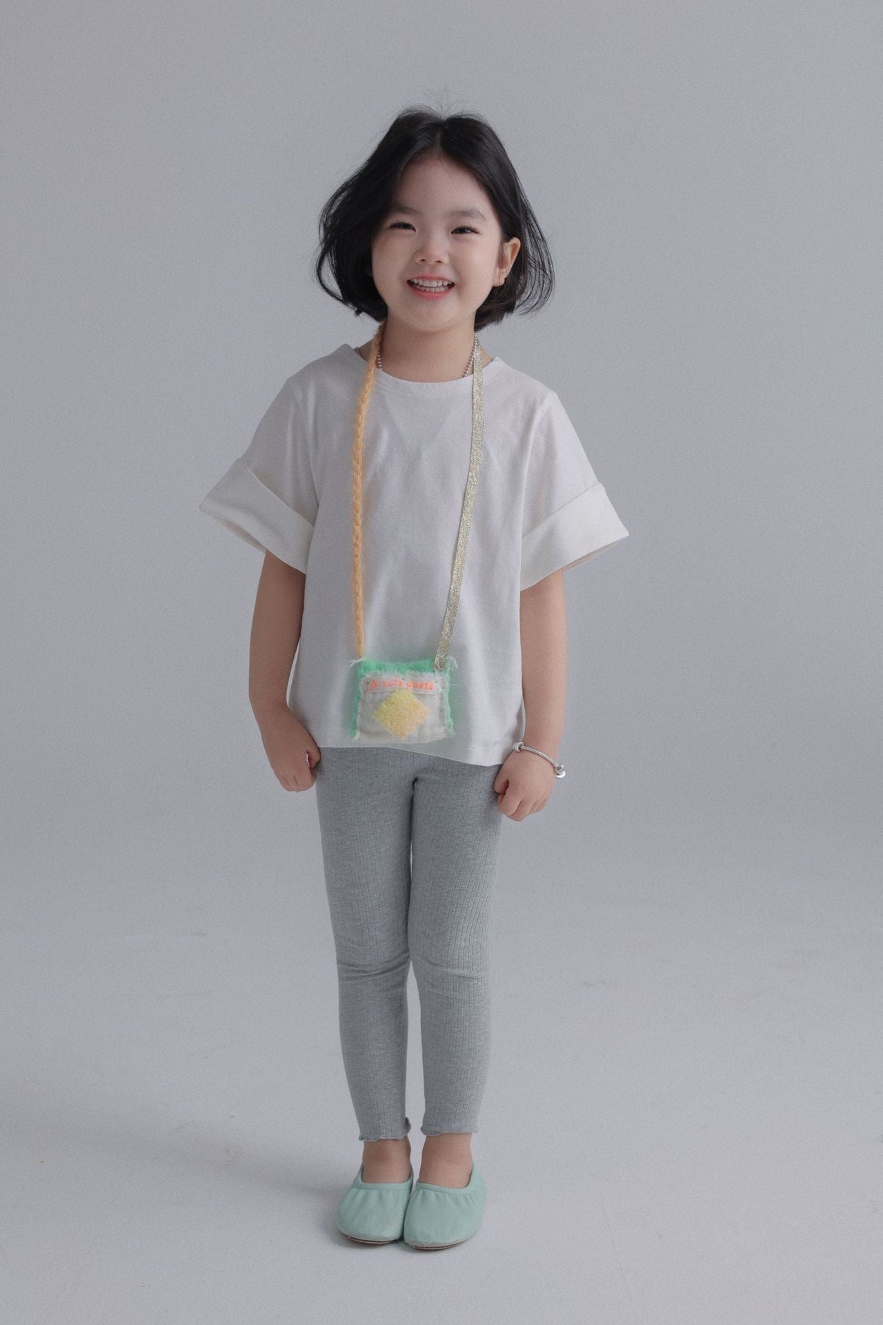 【90-150cm / F】【親子裝】日系薄款彈性坑條密邊打底褲